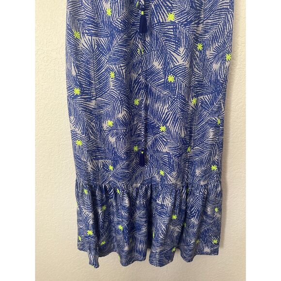 Vineyard Vines Silk Strapless Palm Print Maxi Dress Tassels Swim Cover Up Medium - Picture 5 of 10